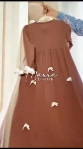 AGMARA OUTFIT Dress Maura Syari Anak 9-14 Tahun Bahan Crinkle Pergelangan Tangan Karet
