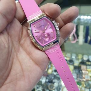 BISA COD✅ Jam tangan wanita F8178 Strap Karet Body Stainless steel Tanggal Aktif Free Batrai