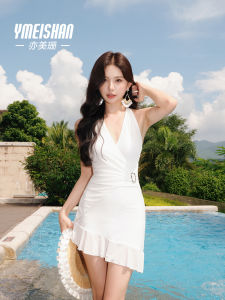 Elegant One-Piece Swimsuit for Women by Yimas 2025 New Summer Style Conservative Neckline Thermal Spa Suitable Slimming Design