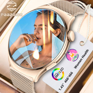 2025 AMOLED Smart Watch Ladies Screen Always Show Time 466*466 HD Health Tracker Voice Calling Smartwatch Women For Android iOS
