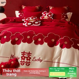 baomafanxi | Bộ Chăn Ga Gối Cưới Bằng Cotton Sạch