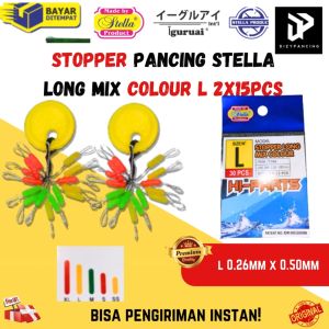 Stopper Pancing Hitam Model Panjang 30 butir Ukuran SS S M L XL Stella Products