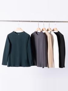 Double-Sided Velvet Sweatshirt Mens Loose Casual Long Sleeve T-Shirt round Neck Shoulder Insert Fashion Urban Style Polyester Fiber