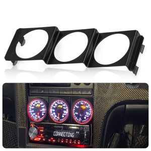 Universal 3 Hole 52mm Single DIN Radio Slot Pod Auto Triple Gauge Meter Panel Mount Black Dash Panel Pod