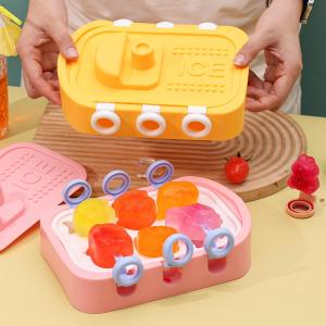Multifunctional Ice Cream Mold / Food Grade Silicone Ice Tray With Lid / Home Made Ice Cream Jelly Pop Frozen Moulds