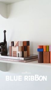 Blue Ribbon Toys มินิบล็อกคิวบ์(MINI BLOCK CUBE) บล็อกไม้เสริมสมาธิ สร้างจินตนาการ & เรียนรู้ฟิสิกส์ (สีธรรมชาติ)