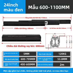 YANU | Ray Trượt Ngăn Kéo Chịu Trọng tải Bằng Thép Không Gỉ