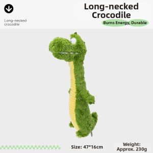 QMONSTER | Long-Necked Crocodile Sound Emitting Plush Toy for Medium and Large Dogs