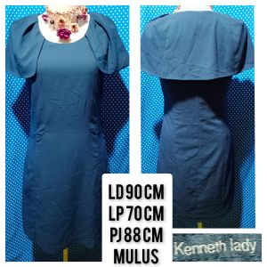 DRESS LENGAN PENDEK BIRU(KENNETH LADY) 187