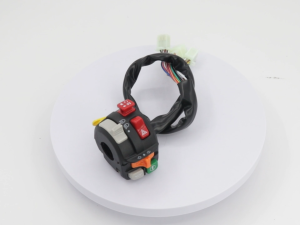 Motorcycle multifunctional switch with 3-way button and various control features.