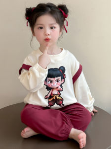 Pure Cotton Sleepwear for Children Cartoon Zheta Sleeping Suit Boys And Girls Home Clothes Set Spring Autumn New Arrival