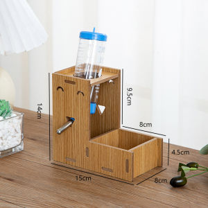 Hamster Water Kettle Bracket Anti-Bite Hard Solid Wood Water Kettle Djungarian Hamster Food Basin Two-in-One Water Bottle Water Fountain All Products