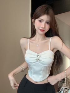 White Strapless Pure Desire Tube Top Vest Women Summer Inner Hot Girl Tight Short Style Outerwear Fishbone Sleeveless Top