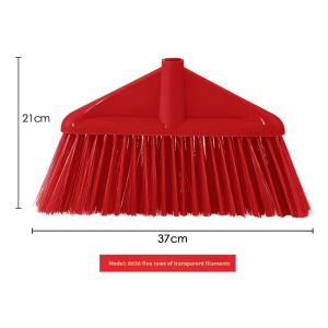 Wedding Moving Red Broom Celebration Thickened Non-stick Hair Plastic Stainless Steel Long Handle Cleaning Broom Household Tool