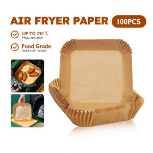 100Pcs Round & Square Air Fryer Special Paper Silicone Oil Paper Oil-Proof Paper for Baking Roasting & BBQs Grilling Kertas pembakar 空气炸锅专用烘焙纸