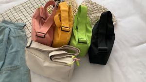 Homer Valentina Casual Shoulder Bag Simple Color Canvas Bag for Women