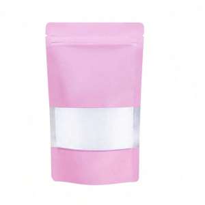 50Pcs Pink White Black Aluminum Foil Zipper Stand Up Pouches Luxury Candy Cookie Favor Bags for Wedding Baby Shower Party