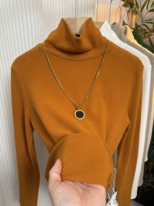 เสื้อเชิ้ตคอตั้งบุขนแกะหนา ทรงสลิมฟิต เสื้อชั้นในผู้หญิง สไตล์เกาหลี เสื้อชั้นในคอตั้งสูง ทรงเข้ารูป แขนยาว ปกติ