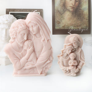 Virgin Mary Jesus Silicone Mold Candle Making Mother Baby Religious Family Crafting Tool for Home Decor Mothers Day Gift