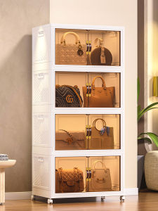 Bag Storage Cabinet Installation-Free Storage Rack Transparent Box Dustproof Luxury Leather Bag Handbag Storage Display Cabinet Handy Gadget