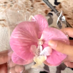 Aksesori Rambut Orchid Elegan - Warna Ungu dengan Hiasan Mutiara Paket Tunggal