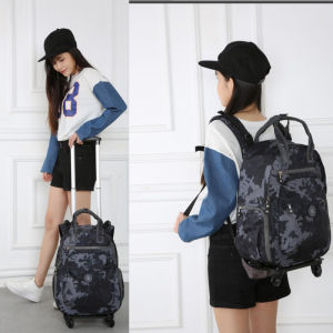 Portable Detachable Double Shoulder Trolley Bag Backpack Universal Wheel Travel Bag Women Large Capacity Waterproof Luggage Bag Ultra Light