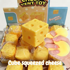 1/3/5Pcs 5cm Cheese Squeeze Toy Fidget Stress Relief Squishy Cube Toy Slow Rebound Decompression Toy for Kids Adults Gift