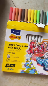 Bút lông màu Colokit Thiên Long SWM-C008 - ngòi chóp nón vẽ được nét thanh nét đậm - 20 màu đa dạng