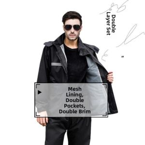 Reflective Thickened Rain Suit For Cycling Adults