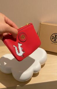 Tory Burch Original TB Year of the Dragon Limited Zipper Card Bag Leather coin purse mini clutch gift