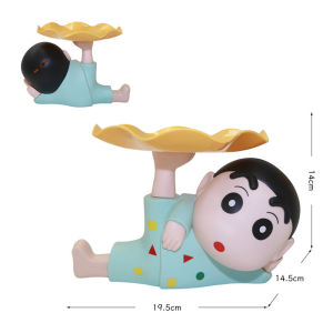 Bandai | Crayon Shin Chan Toy Tray Key Storage Pallet Desk Accessories Table Storage Supplies Shin-chan Figure Ornament Funny Gifts