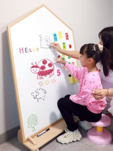 Magnetic Doctor Wooden Magnetic Drawing Board Erasable Writing Board Stand Style Small Blackboard Home Use Dust Free Whiteboard for Babies Learning