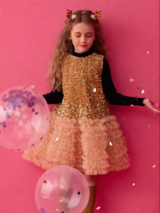 PPTOWN | Sparkly Mesh Sleeveless Dress Childrens Party