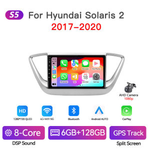 Car Stereo Radio For Hyundai Solaris 2 Verna Accent 2017-2020 RDS GPS Navigation Wireless Carplay Android Auto Multimedia Player