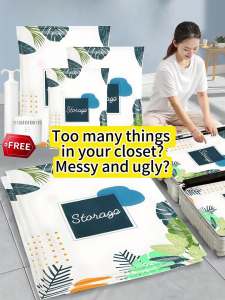 Reusable Vacuum Storage Bags Set Large-Capacity Vacuum Compression Bag for Travel Clothes Pillows Blankets Comforters Bedding Compression Space Saving Travel Home Use