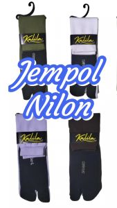 Kaos kaki wanita muslimah jempol telapak hitam nilon polos 1 Lusin