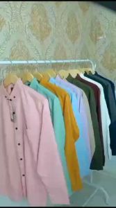 KEMEJA POLOS CREAM LENGAN PENDEK PRIA TERLARIS