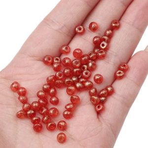 100pcs 5mm Shiny Colorful Transparent Water Droplets Shape Acrylic Beads New Loose Spacer Bead For DIY Handmade Bracelet Necklace Keychain Jewelry Making Accessories