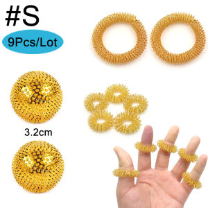 9Pcs/Lot Hand Foot Magnetic Therapy Spiky MassageBall Pressure Relief Trigger Point Palm Acupuncture Massage Pocket Massage Ball