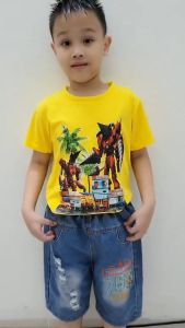 Áo thun in hình Titan Drill manTitan Drill Man Upgraded nâng cấp cho bé 12kg-45kg ( Mẫu DRILLMAN03)