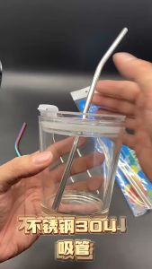 [10อัน] หลอดเยติ หลอดดูดน้ำสแตนเลส  มีแปรงล้างหลอด มีทั้งแบบโค้งและแบบตรง 1ชุด 3ชิ้น  oo99