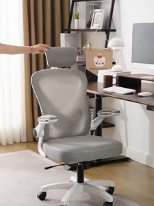 [SG Ready Stocks] Ergonomic Office Chair - 8.5cm Thick Cushion + Antislip Surface Adjustable Backrest & Detachable Headrest Flip-Up Arms Rocking & Lock Function 15-Min Easy Assemble for Home/Office