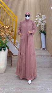 BISA COD TERBARU!! Set Dress Syari Kode AZIZAH Bahan Ceruty Babydol Premium by Ory AjeZas Collection