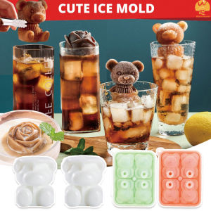 [อบอุ่น Homie] 3D น้ำแข็งก้อนทรงตุ๊กตาหมีน้อยแม่พิมพ์ซิลิโคน DIY หมีน่ารักน้ำแข็งครีมช็อกโกแลตเครื่องมือ