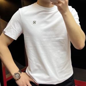 Spring Summer New Mens round Neck T-Shirt Short Sleeve Casual Comfortable Fashionable Versatile Handsome Basic Style Antibacterial