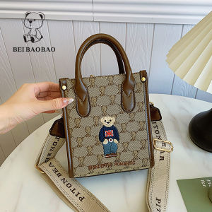 Beibaobao | Túi Đeo Vai Thời Trang Đa Năng Vải Canvas Hình Cartoon Xu Hướng Đô Thị Mới