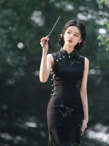 Girls long sleeveless cheongsam 2026 Spring/Summer New New Chinese style Improved Literary Retro Chinese Style Dress