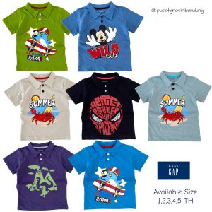 Kaos wangky anak baby gap - Baju kaos kerah motif karakter - Atasan anak laki-l