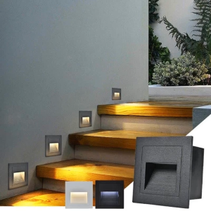Outdoor/Indoor Warm White Stair Light Staircase Side Wall Lights Led Waterproof Recessed Buried Wall Lamp Step Lights
