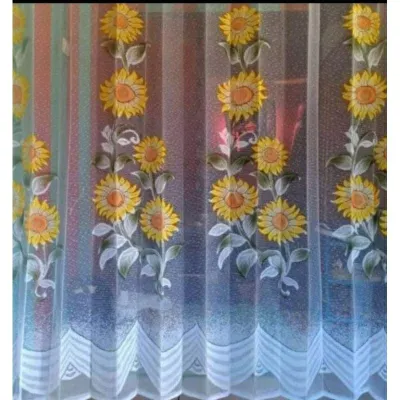 Gorden Vitrase 200x200 Dan 100x200cm Gorden Daleman Motif Bunga Matahari
